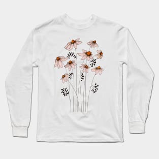 Daisies Illustration Long Sleeve T-Shirt